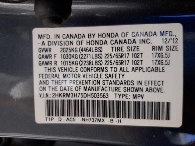 Photo 9 VIN: 2HKRM3H75DH503563 - HONDA CR-V EXL 