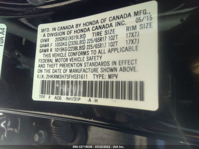 Photo 8 VIN: 2HKRM3H75FH531611 - HONDA CR-V 