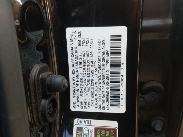 Photo 9 VIN: 2HKRM3H75GH503910 - HONDA CR-V EXL 