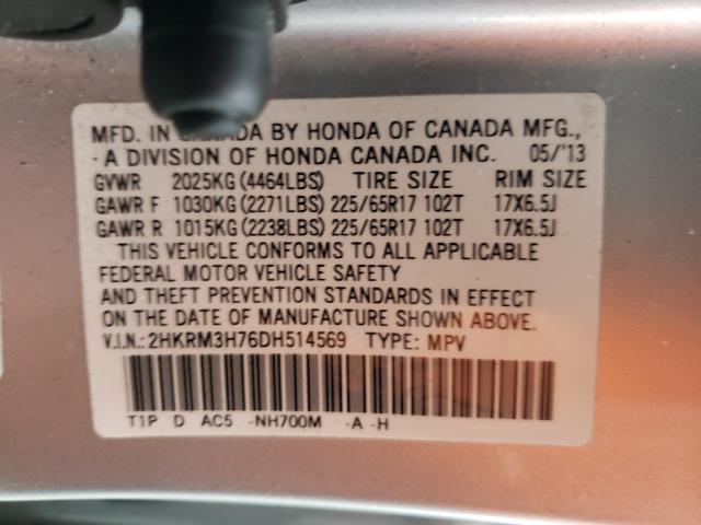 Photo 9 VIN: 2HKRM3H76DH514569 - HONDA CR-V EXL 