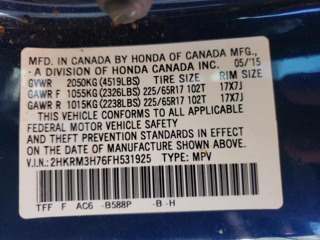 Photo 12 VIN: 2HKRM3H76FH531925 - HONDA CRV 