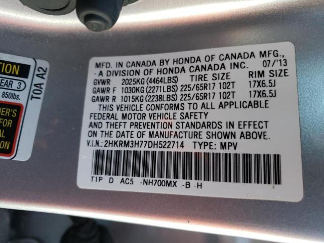 Photo 9 VIN: 2HKRM3H77DH522714 - HONDA CR-V EXL 