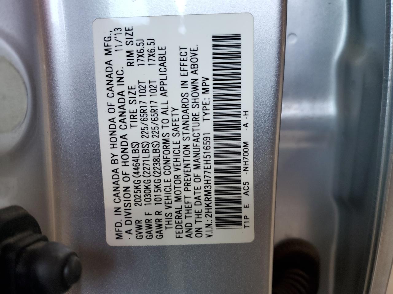 Photo 11 VIN: 2HKRM3H77EH516591 - HONDA CR-V 