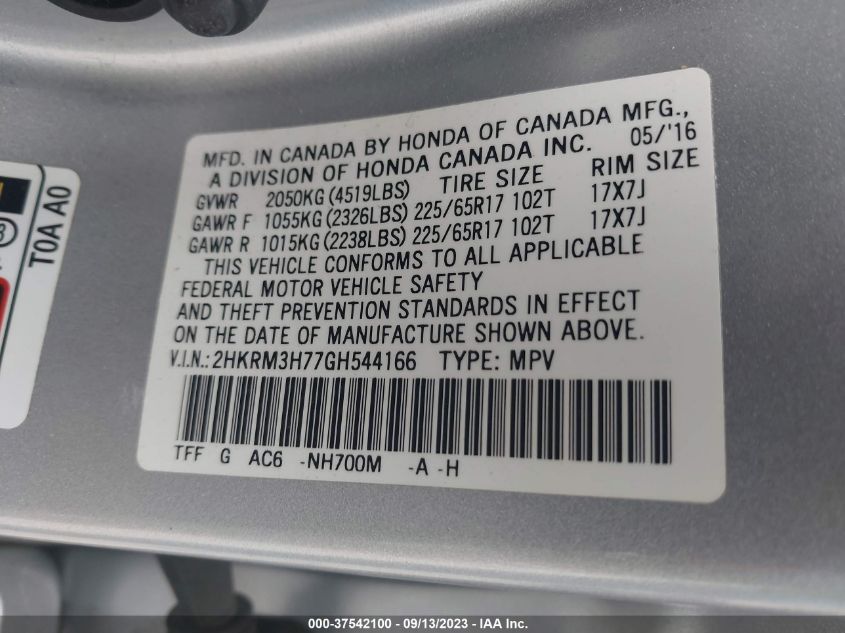 Photo 8 VIN: 2HKRM3H77GH544166 - HONDA CR-V 