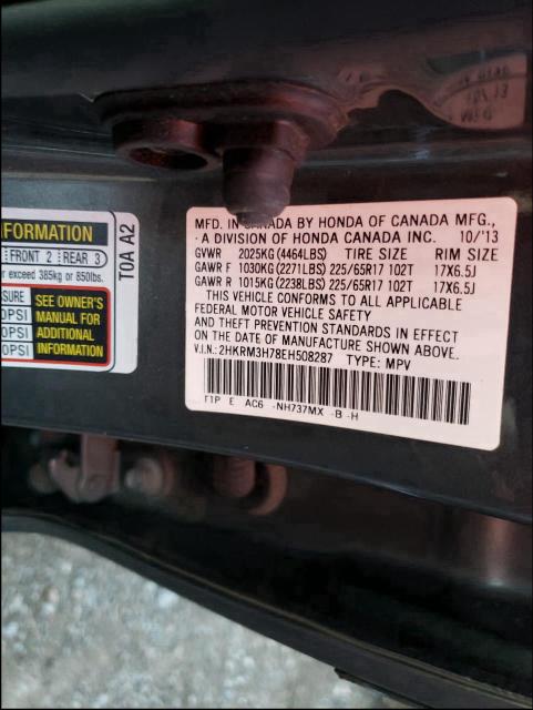 Photo 9 VIN: 2HKRM3H78EH508287 - HONDA CR-V EXL 