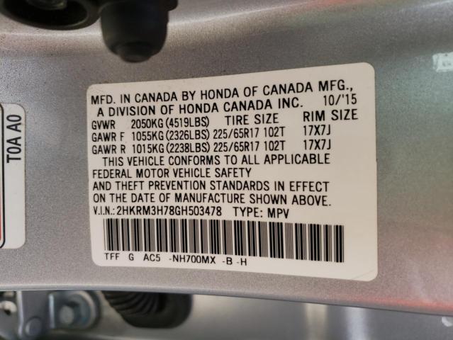 Photo 9 VIN: 2HKRM3H78GH503478 - HONDA CR-V EXL 