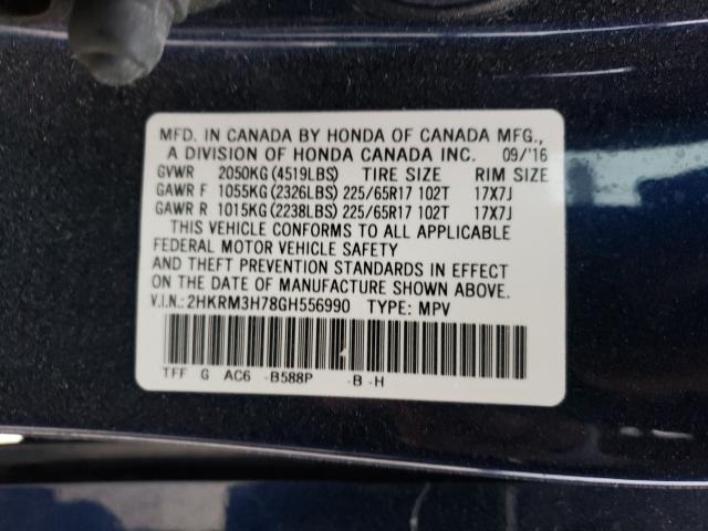 Photo 9 VIN: 2HKRM3H78GH556990 - HONDA CR-V EXL 