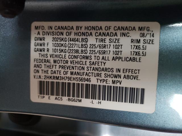 Photo 9 VIN: 2HKRM3H79EH556946 - HONDA CR-V EXL 