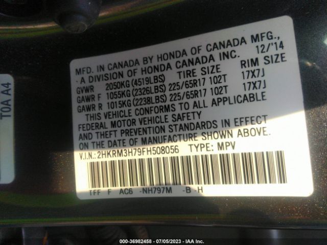 Photo 8 VIN: 2HKRM3H79FH508056 - HONDA CR-V 