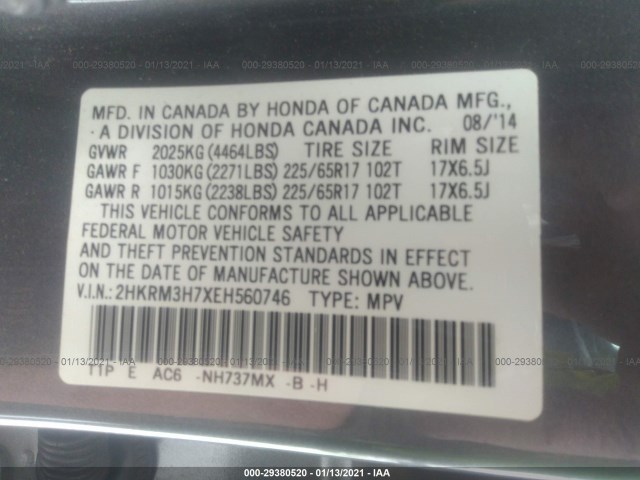 Photo 8 VIN: 2HKRM3H7XEH560746 - HONDA CR-V 