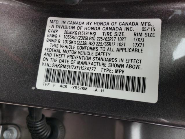 Photo 9 VIN: 2HKRM3H7XFH534777 - HONDA CR-V EXL 