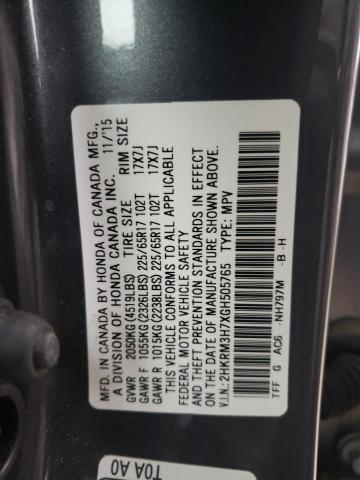 Photo 9 VIN: 2HKRM3H7XGH505765 - HONDA CR-V EXL 