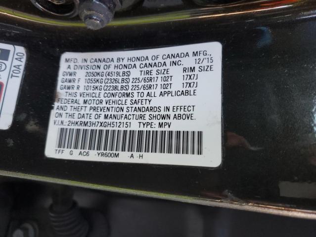 Photo 12 VIN: 2HKRM3H7XGH512151 - HONDA CRV 