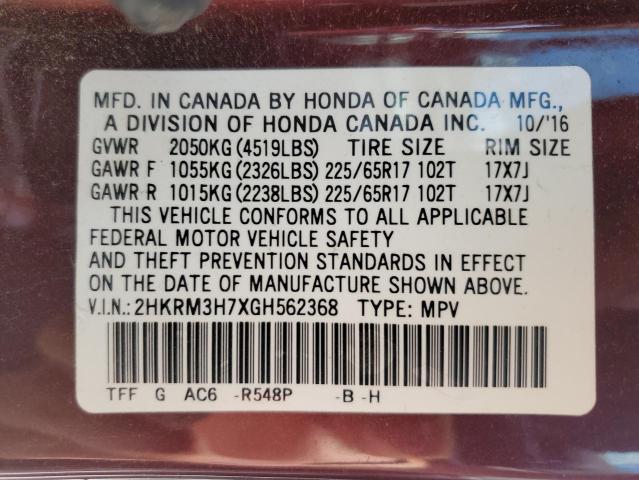 Photo 12 VIN: 2HKRM3H7XGH562368 - HONDA CR-V EXL 