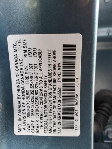 Photo 9 VIN: 2HKRM3H7XGH565531 - HONDA CR-V EXL 