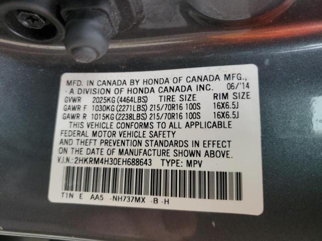 Photo 9 VIN: 2HKRM4H30EH688643 - HONDA CR-V LX 