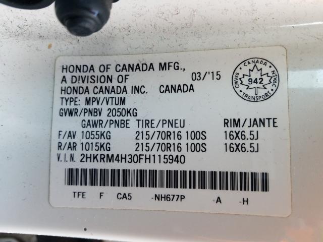 Photo 9 VIN: 2HKRM4H30FH115940 - HONDA CR-V 