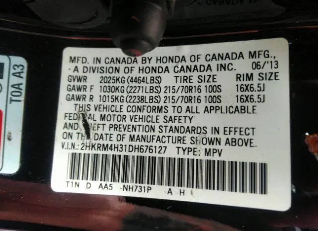 Photo 8 VIN: 2HKRM4H31DH676127 - HONDA CR-V 