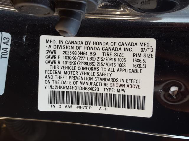 Photo 9 VIN: 2HKRM4H31DH684020 - HONDA CR-V LX 