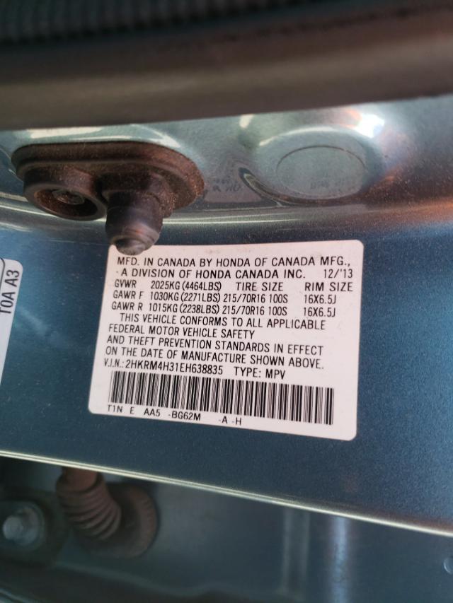 Photo 9 VIN: 2HKRM4H31EH638835 - HONDA CR-V LX 