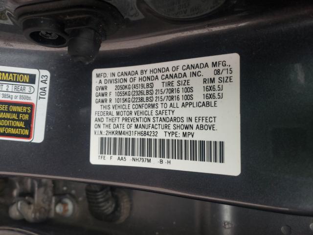 Photo 9 VIN: 2HKRM4H31FH684232 - HONDA CR-V LX 