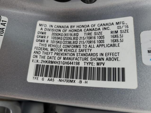 Photo 12 VIN: 2HKRM4H31GH644198 - HONDA CRV 