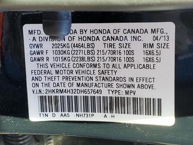 Photo 12 VIN: 2HKRM4H32DH657649 - HONDA CR-V LX 