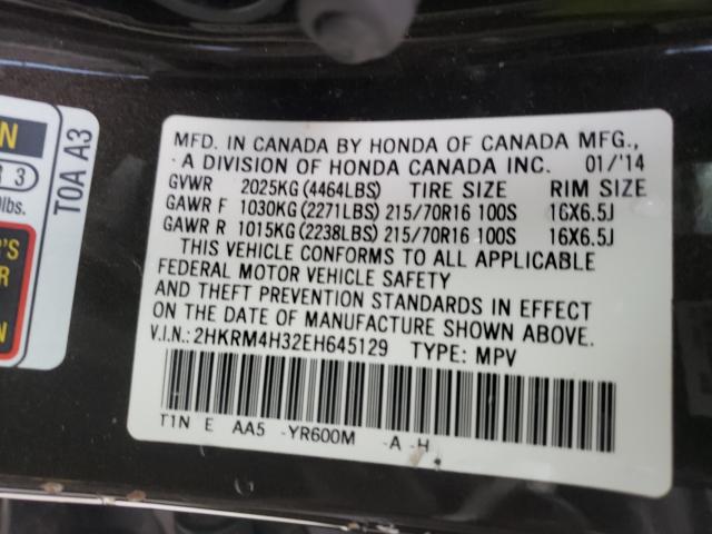 Photo 9 VIN: 2HKRM4H32EH645129 - HONDA CR-V LX 