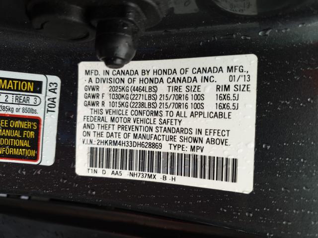 Photo 9 VIN: 2HKRM4H33DH628869 - HONDA CR-V LX 