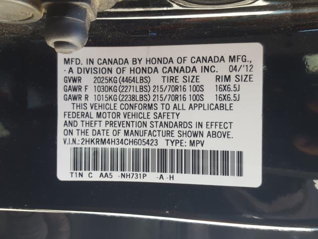 Photo 9 VIN: 2HKRM4H34CH605423 - HONDA CR-V LX 