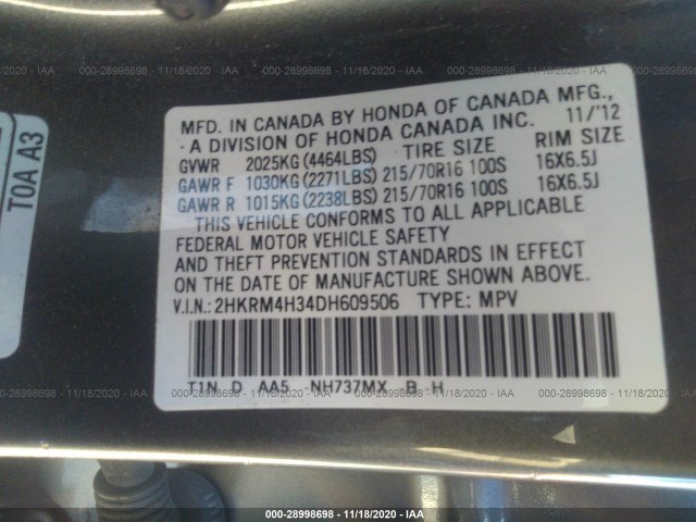 Photo 8 VIN: 2HKRM4H34DH609506 - HONDA CR-V 