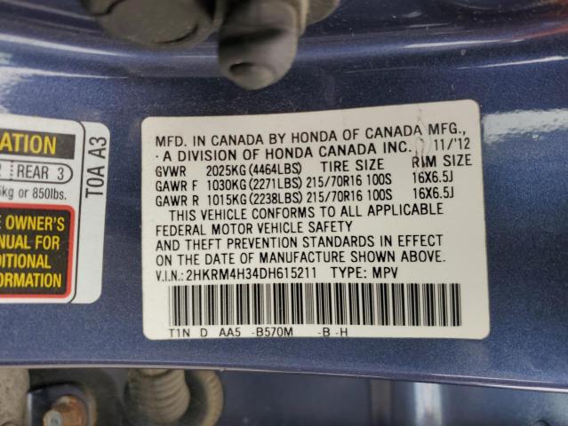 Photo 12 VIN: 2HKRM4H34DH615211 - HONDA CRV 