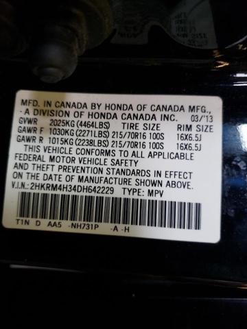 Photo 9 VIN: 2HKRM4H34DH642229 - HONDA CRV LX 