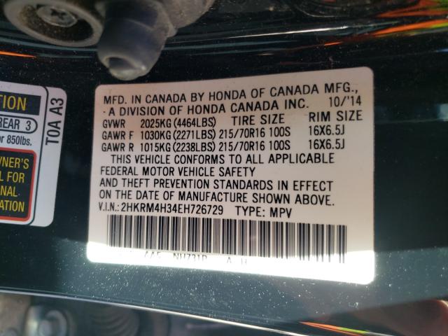 Photo 9 VIN: 2HKRM4H34EH726729 - HONDA CR-V LX 