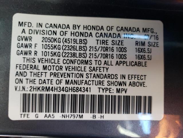 Photo 12 VIN: 2HKRM4H34GH684341 - HONDA CR-V LX 