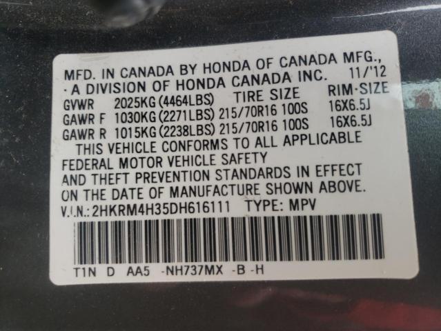 Photo 9 VIN: 2HKRM4H35DH616111 - HONDA CR-V LX 