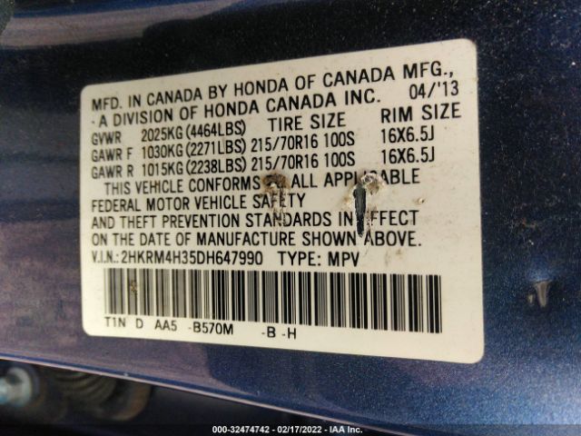 Photo 8 VIN: 2HKRM4H35DH647990 - HONDA CR-V 