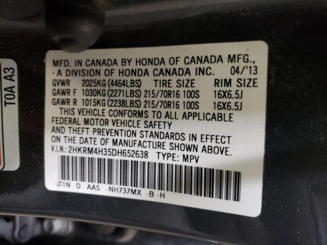 Photo 9 VIN: 2HKRM4H35DH652638 - HONDA CR-V LX 