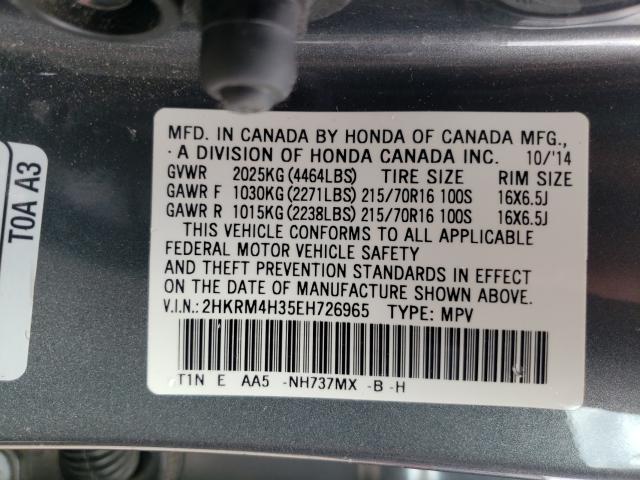 Photo 9 VIN: 2HKRM4H35EH726965 - HONDA CR-V LX 