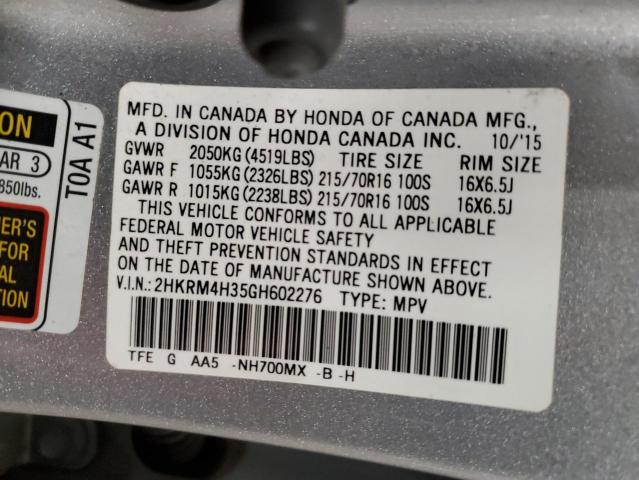 Photo 13 VIN: 2HKRM4H35GH602276 - HONDA CR-V LX 