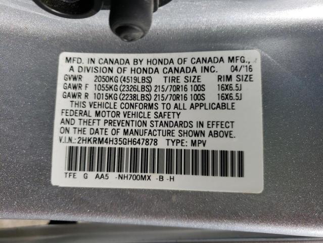 Photo 9 VIN: 2HKRM4H35GH647878 - HONDA CR-V LX 