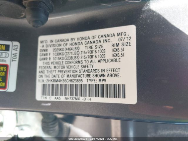 Photo 8 VIN: 2HKRM4H36CH623695 - HONDA CR-V 