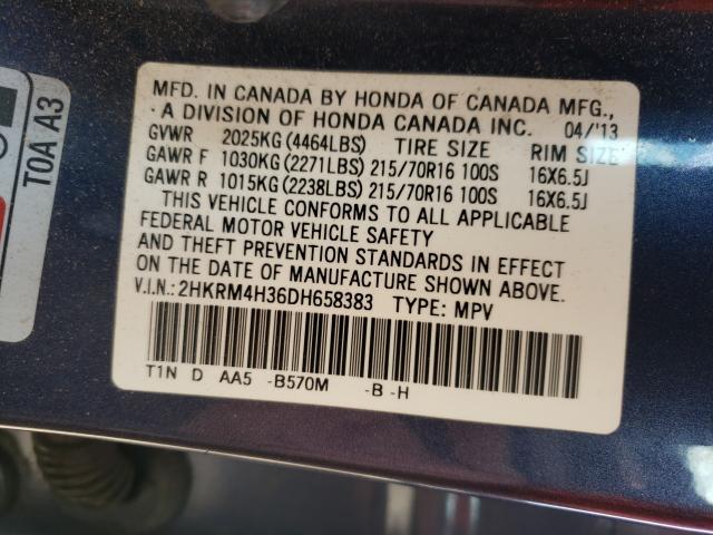 Photo 9 VIN: 2HKRM4H36DH658383 - HONDA CR-V LX 