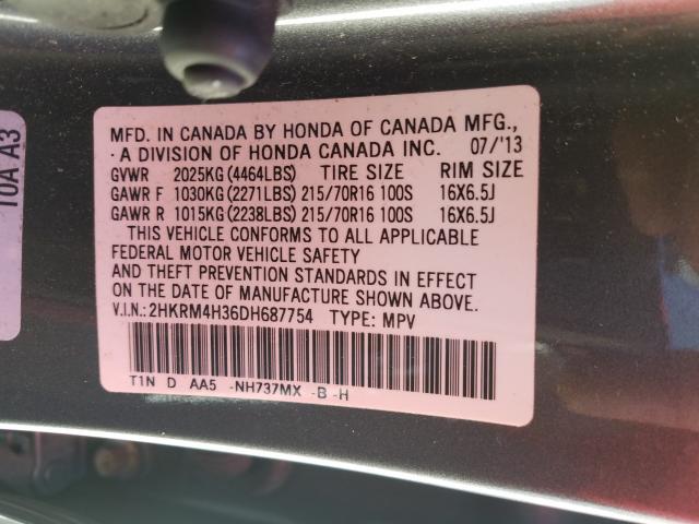 Photo 9 VIN: 2HKRM4H36DH687754 - HONDA CR-V LX 