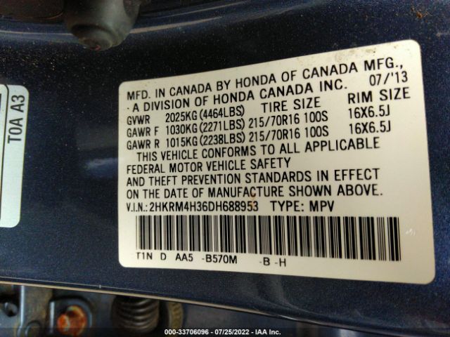 Photo 8 VIN: 2HKRM4H36DH688953 - HONDA CR-V 