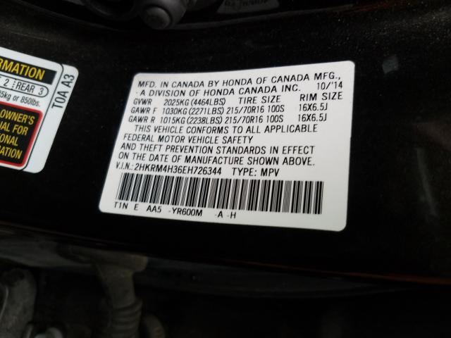 Photo 9 VIN: 2HKRM4H36EH726344 - HONDA CR-V LX 