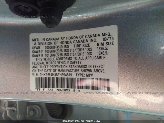 Photo 8 VIN: 2HKRM4H36FH694819 - HONDA CR-V 