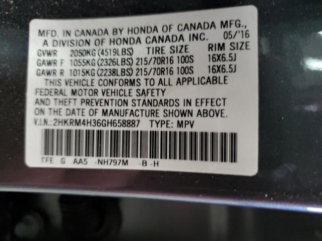 Photo 11 VIN: 2HKRM4H36GH658887 - HONDA CRV 