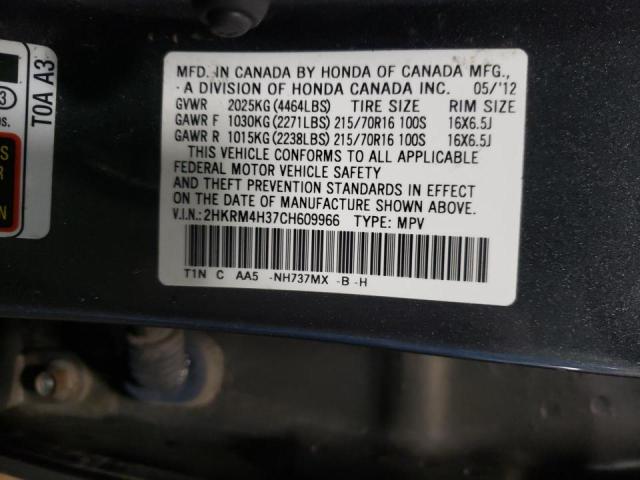 Photo 9 VIN: 2HKRM4H37CH609966 - HONDA CR-V LX 