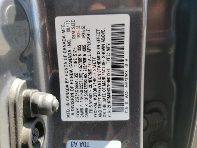 Photo 9 VIN: 2HKRM4H37EH601921 - HONDA CR-V LX 